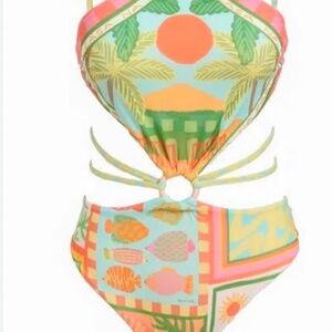 FARM Rio Colorful One-Piece Swimsuit / Bodysuit – Size L